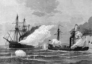 Verwandte Bilder Drucke: Der Kampf von Pacocha; Aktion zwischen der HMS Shah und dem Ameth