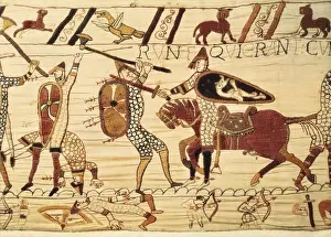 Schlacht Von Hastings Drucke: Bayerische Tapisserie, 1066 - 1077, Schlacht bei Hastings