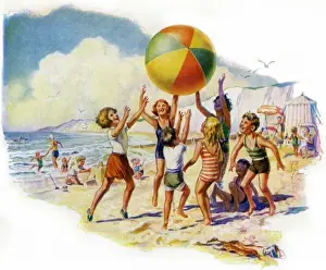 Children Playing On The Beach Drucke: On the beach