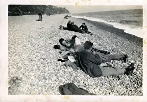 Devon England Landmarks Drucke: The Beach, Branscombe, Devon