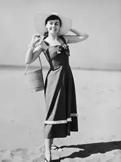 Straw Hat Accessories Drucke: Beach Dress