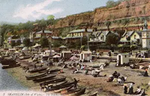 Isle Of Wight Drucke: Der Strand von Shanklin auf der Insel Wight im County Hampshire in England