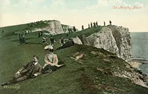 Historical Beach Scenes Drucke: Beachy Head / 1908
