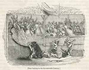 Mary Evans Prints Collection Drucke: Bear Baiting C 17