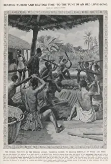 Belgian Congo History Drucke: Beating Rubber / Congo