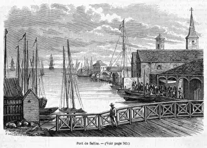 Drucke von Szene im Hafen : zu dieser Zeit war Belize Teil von Britisch-Honduras Belize-Stadt Drucke: Belmopan ist nicht Belize Stadt