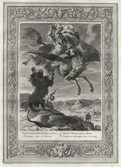 Classical Historical Art Drucke: Bellerophon & Chimaera