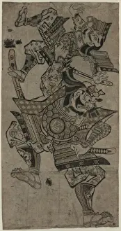 Antique Japanese Woodcuts Drucke: Benkei; Cry of the crane