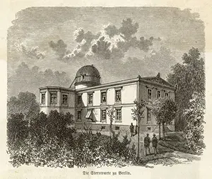 Drucke von Das Berliner Sternwarte Deutschland war von dem Architekten Karl Friedrich Schinkel entworfen und wurde im Jahr 1835 eröffnet Karl Friedrich Schinkel Drucke: Das Sternwarte in Berlin, Deutschland