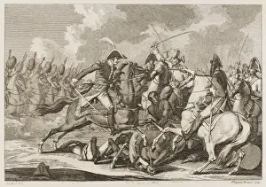 Drucke von Napoleon Bessières führt die Garde Imperiale in das Gefecht bei Austerlitz Schlacht Von Austerlitz Drucke: Die Schlacht bei Austerlitz