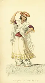 British Raj Era Images Drucke: Bhugtee or dancing boy, India