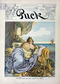 Puck Magazine Illustrations Online Drucke: Big Bill Dido and the sailing of Aeneas