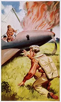 Großbritannien im Feuer auf dem Flugzeug