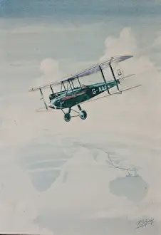 Vintage Biplane Flight Drucke: Biplane in flight