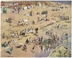 French Coastal Scenery Photos Drucke: Birdseye View of Plage