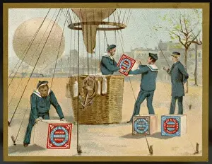 Huntley And Palmers Biscuits Drucke: Biscuits by Balloon