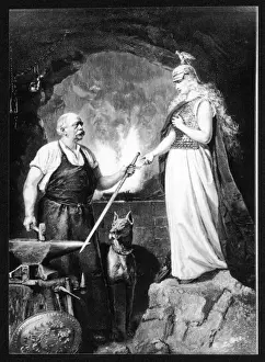 19th Century Art Prints Drucke: Bismarck as Blacksmith