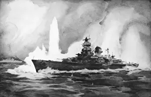 Historische Plakate Drucke: Bismarck ist eine deutsche Schlachtschiff der Weltkriegs II.