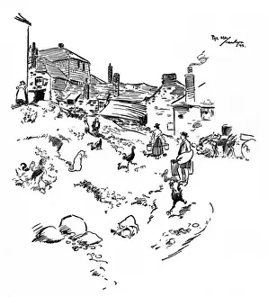 Cornish Village Scene Drucke: A Bit of Newlyn, Cornwall