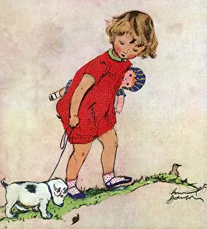 Cute Puppy Images Drucke: Will It Bite? by Muriel Dawson