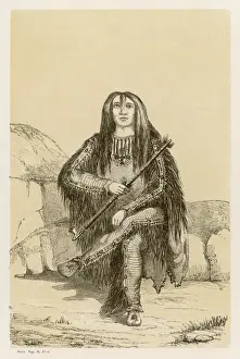 Vintage Indian Portraits Drucke: Blackfoot Man