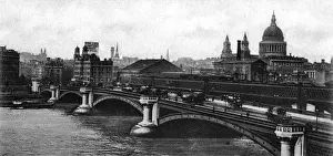 Old London Bridges Drucke: Blackfriars Bridge C1900