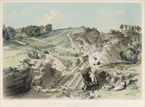 Victorian Era Construction Drucke: Blasting Rocks, Linslade