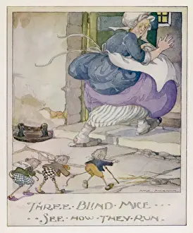 Nursery Rhyme Art Prints Drucke: Three Blind Mice (A. A. )