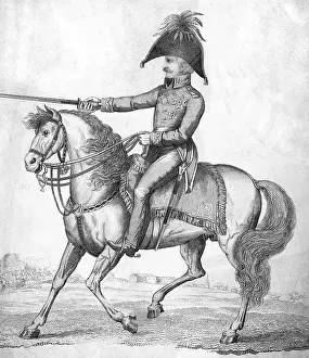 Napoleon Waterloo Drucke: Blucher on Horseback