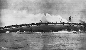 World War I Historical Pictures Drucke: The Blucher sinking