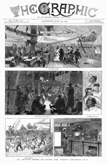Drucke von Die Übersicht der The Graphic vom 29 Gravesend Drucke: Auf dem indischen Emigranten-Schiff
