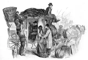 Horse Drawn Carriage UK Drucke: Boarding a Coach