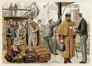 P&O Liner Drucke: Boarding India Ship