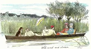 Schifahren auf dem Fluss Themse, 1879