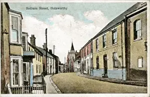 Drucke von Bodmin Straße in Holsworthy nahe Bude im Vereinigten Königreich Großbritannien Datum: 1942 Holsworthy Drucke: Bodmin Straße, Holsworthy, Devon