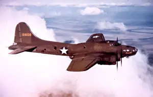 Vintage Airplane Transport Drucke: Boeing B-17E (side view), flying