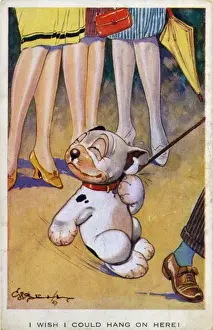Bonzo Cartoon Drucke: Bonzo on a leash