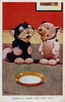Vintage Dog Art Drucke: Bonzo and Ooloo laughing together