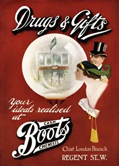 Early 20th Century Advertising Drucke: Boots advertisement, 1913
