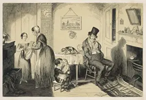 Social Commentary Prints Drucke: The Bottle, 2 -- Cruikshank