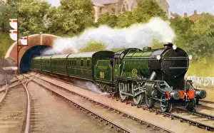 Steam Locomotive Engine Drucke: Bournemouth Express