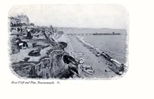 Bournemouth Pier Drucke: Bournemouth. West Cliff and Pier