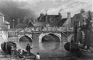 English History Landmarks Drucke: Bow Bridge 1839