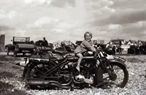 Vintage Motorcycles For Sale Drucke: Boy on a 1924 Coventry Eagle motorcycle