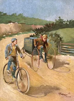 Country Road Transport Drucke: Boys on Cycles