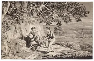 Victorian Children Drucke: Boys Ferreting C19