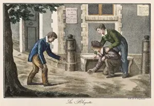 Jungen spielen Münzen