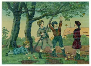 English Countryside Life Drucke: Boys Scrumping
