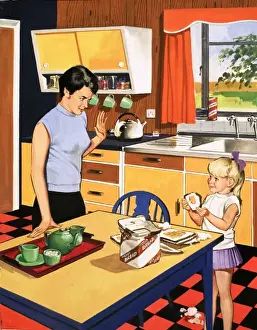 Retro Kitchen Decor Inspiration Drucke: Breakfast time
