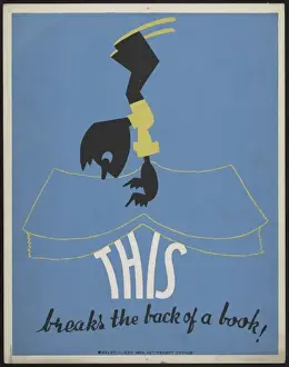 WPA Poster Drucke: This breaks the back of a book